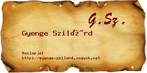 Gyenge Szilárd névjegykártya